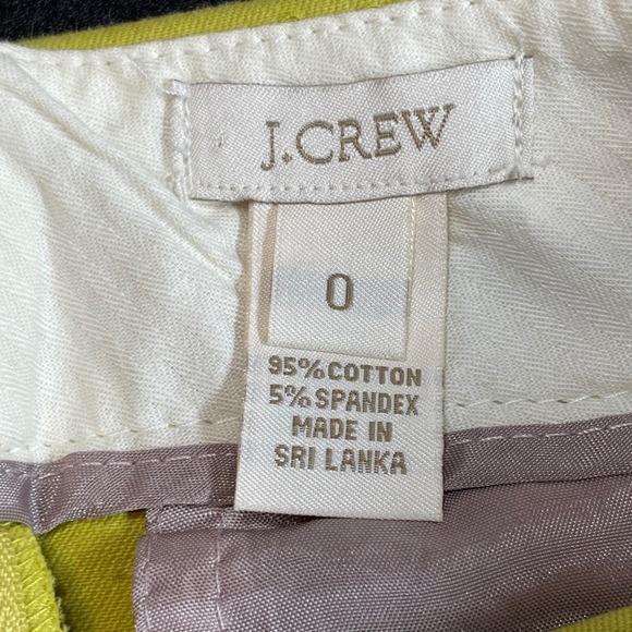 J Crew Pencil Skirt Womens Size 0 Neon Green Cotton Blend Knee Length Tailored - Picture 3 of 6